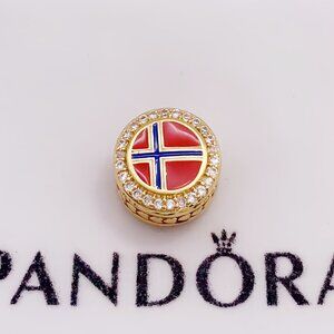 Pandora NORWAY Flag pendant Gold-Plated